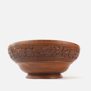 COPY - Handcrafted Decorative Wooden Bowl Archana Handcrafts India Vintage 9”di…
